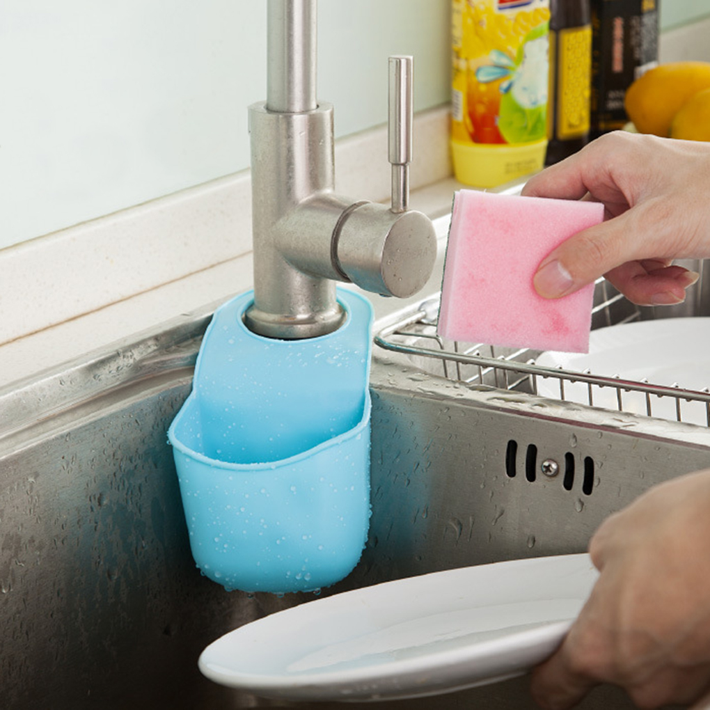 estilo fregadero de cocina baño colador organizador almacenamiento esponja titular bolsa herramienta