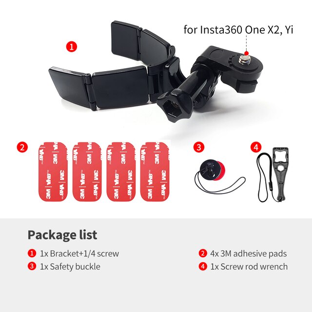 TUYU nowy Upgrade motocykl rower kask podbródek uchwyt na GoPro Max Hero 10 9 8 Insta360 OneR X2 DJI h9 akcesoria do kamer: 4VHB Insta360 X2 Kit