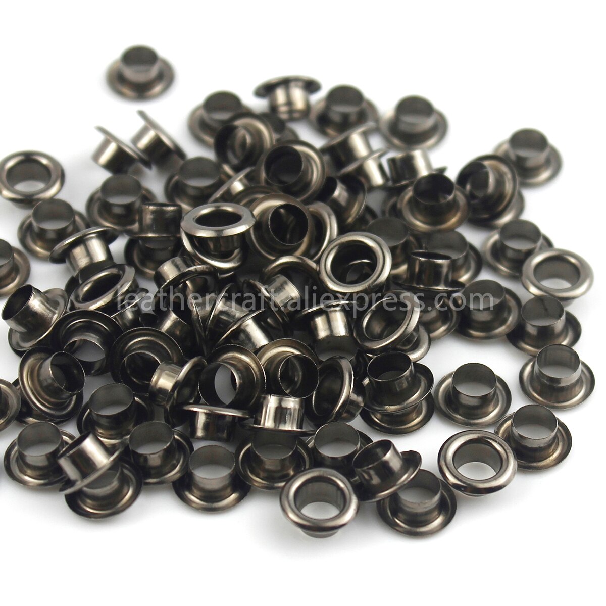 Œillets en laiton avec rondelle en cuir, anneaux ronds pour chaussures, sac, chapeau, ceinture, 100 ensembles, 3.5mm: Gun Metal