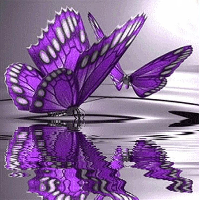 5d gjør-det-selv-maleri "fargerik sommerfugl" 3d diamantmaleri runde rhinestones diamantmaleri broderidyr