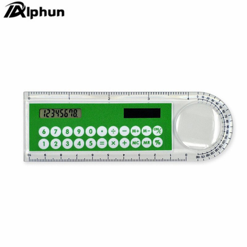 Kleurrijke Mini Draagbare Zonne-energie Calculator Student Zonne-energie Rekenmachine Liniaal Kantoorbenodigdheden Childrens Tool TSLM2