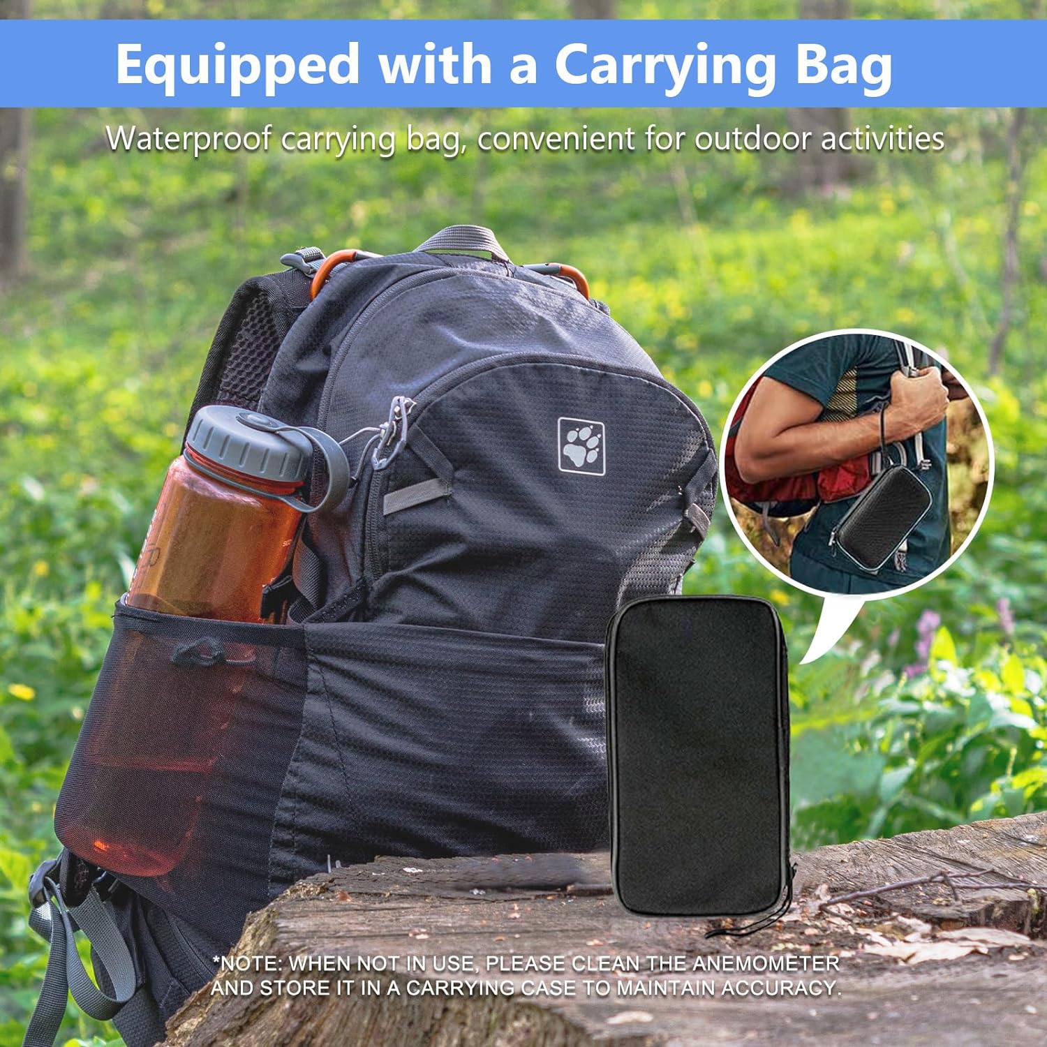 HoldPeak HP-866B Digital Anemometer Handheld Wind Speed Meter for Measuring Wind Speed Temperature and Wind Chill with Backlight