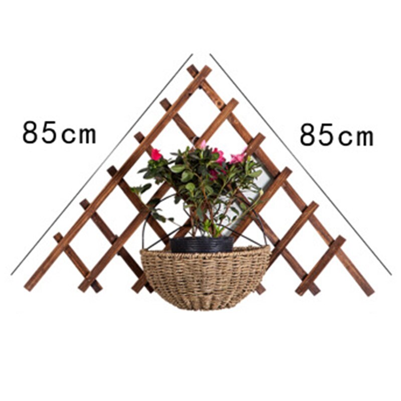 Folding Wooden Trellis Anti-Corrosion Triple-cornered Expandable Plant Climbing Lattice Trellis Decorative Garden Fence