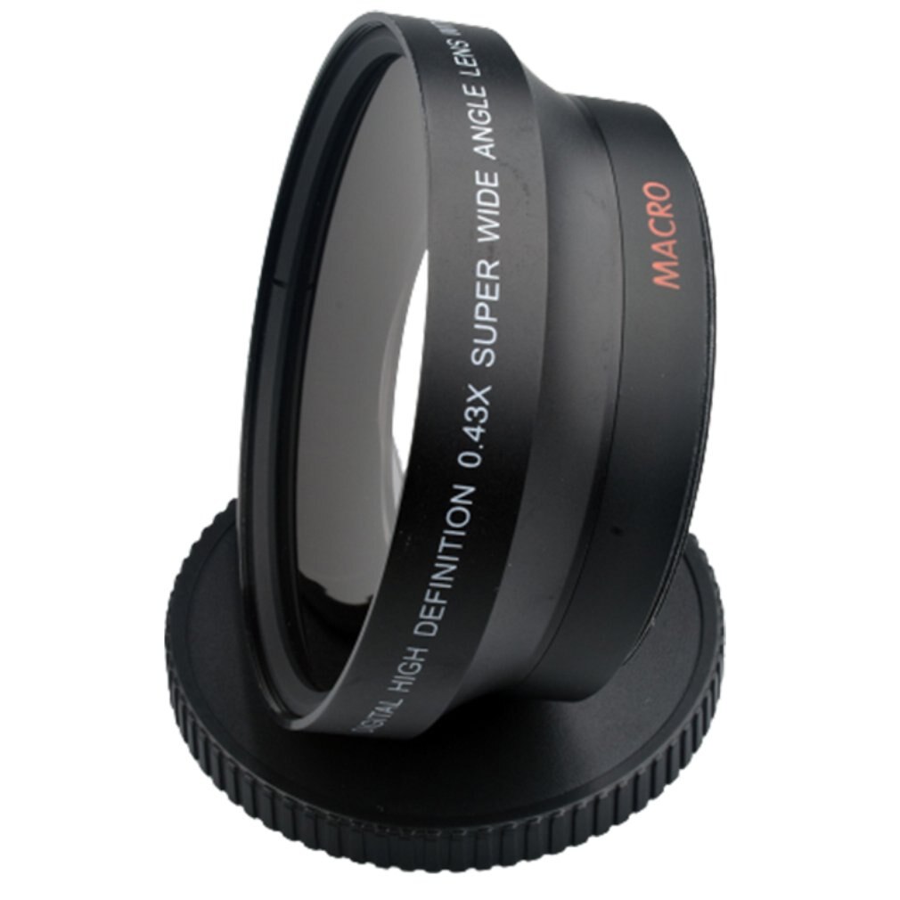 Lente gran angular de vidrio óptico, lente ojo de pez gran angular para cámaras digitales, 67mm, 0.43X