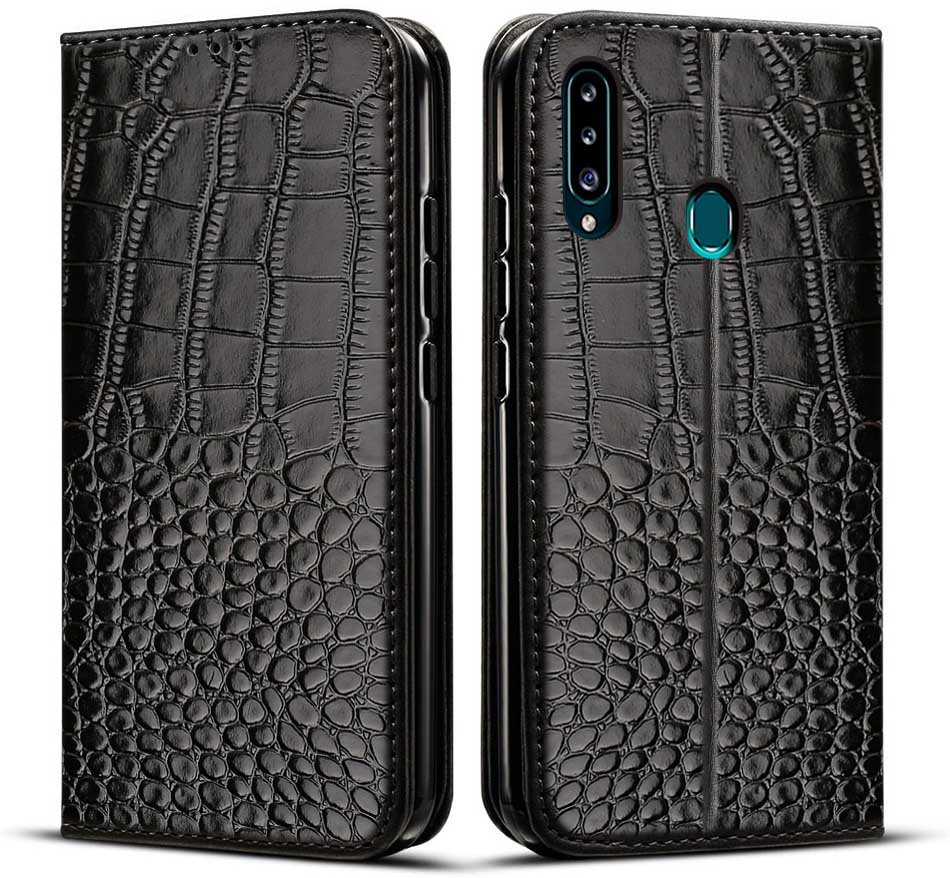 Per Huawei copertura della Cassa Y6p 6.3 ''retro cassa del cuoio di vibrazione Per Huawei Cassa del telefono Y6p Sottile Fundas Y 6p libro del raccoglitore + supporto di carta: Style 1 Black