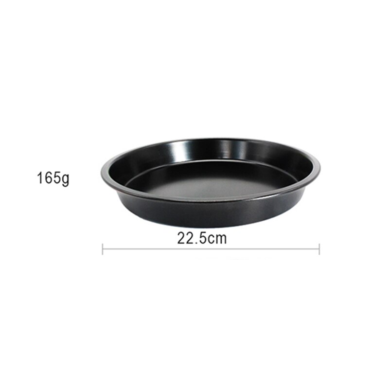 FEBWIND Round Deep Frying Pan for Pancakes Non-stick Pizza Pie Pan Carbon Steel Thick Baking Pan Baking Tray Cake Dish 044: 8 Inch
