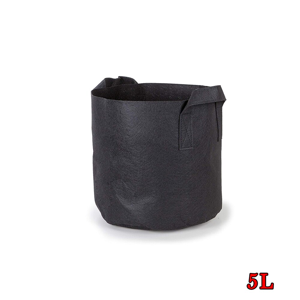 Bolsa negra para cultivo de plantas, 1/3/5/7/10 galones, aireación de flores vegetales, maceta, contenedor para plantar flores, D30: 5L
