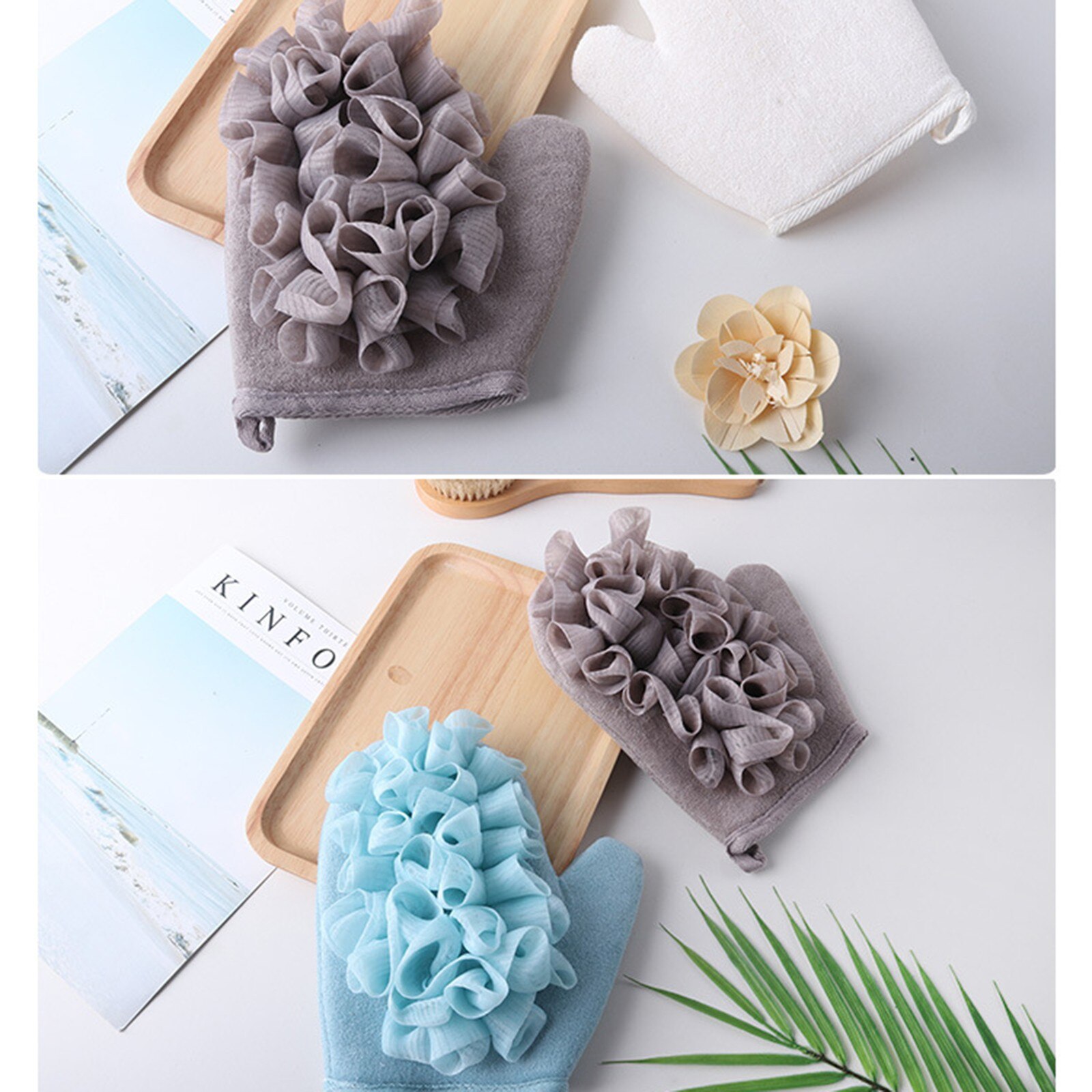 25 #1pc casa portátil esfrega banho esponja wisp para chuveiro purificador dupla face corpo escova de limpeza luvas chuveiro massagem