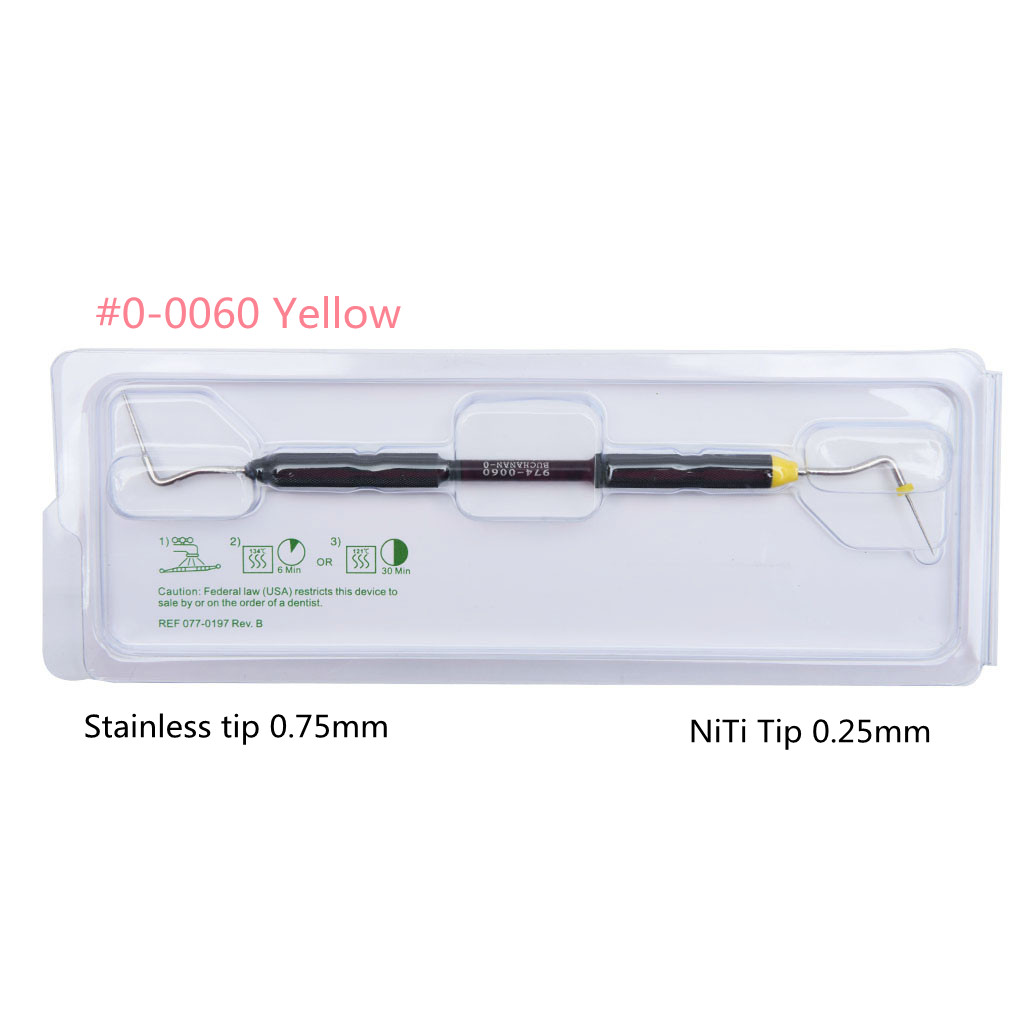 1Pc Zahn Endo Hand Stopfer Wurzel Kanal Füllstoff Endodontie Füllen Obturation Niti Spitze Zahnmedizin Labor Werkzeuge Vertikale Druck Gerät: 0060 Gelb