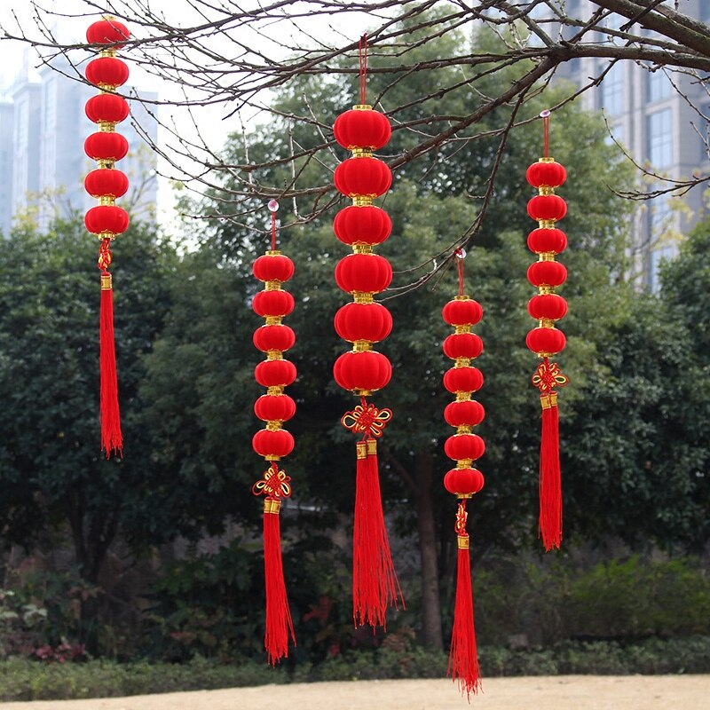 30pcs/pack Red Traditional Chinese Small Lanterns Mini Layout Lantern for Festival/ Wedding/ Party Decorations supplies