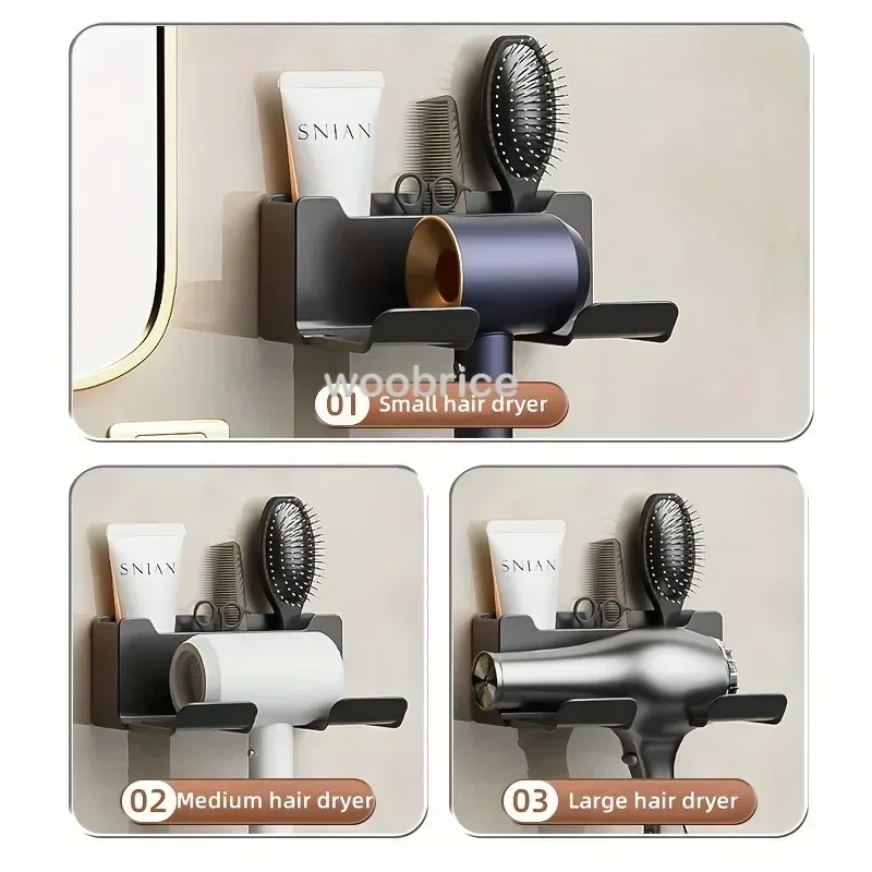 Estante para secador de baño, estantes de pared, soporte para secador de pelo, caja organizadora para ducha, soporte para soplador de inodoro, artículos de baño