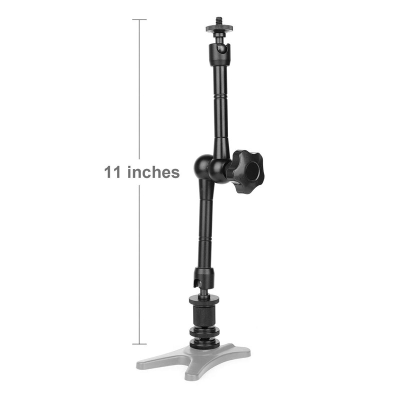 ic Arm 11 inch Articulating Arm ic Friction with Shoe Mount & 1/4 inch Tripod Screw for DSLR Camera Monitor LED LCD Li