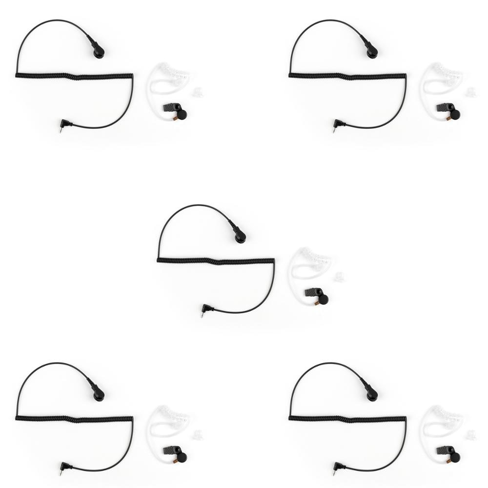 Artudatech 5Pcs 2.5 Mm Walkie Talkie Luister Alleen Curve Covert Akoestische Buis Headset Voor Twee Manier Radio Mic Speaker