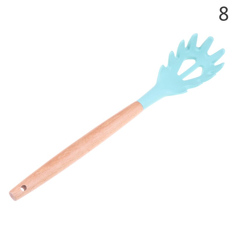Silicone Wood Turner Soup Spoon Spatula Brush Scraper Pasta Server Egg Beater Kitchen Cooking Tools Kitchenware: N8