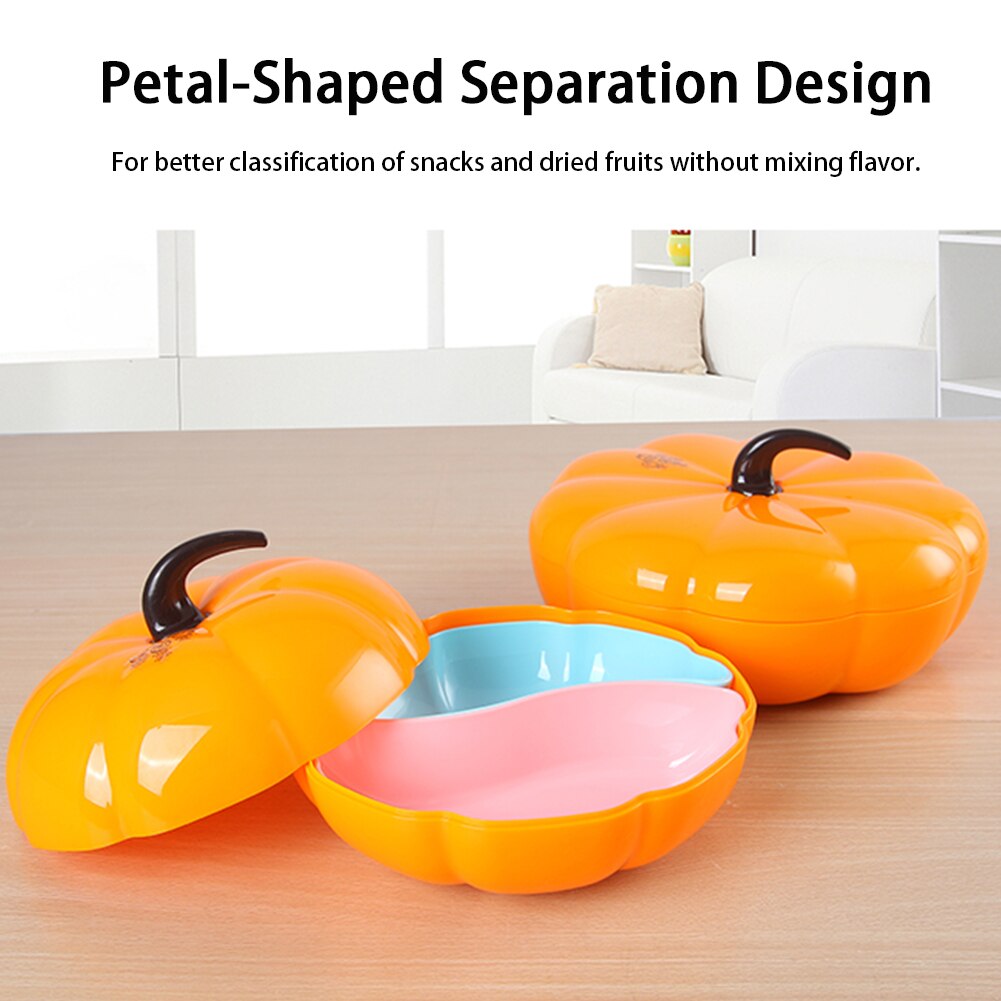 Family Festival Wedding Pumpkin Shape With Lid Home Decor Large Capacity Snacks Partition Manager Sealed Candy Box Cute Party