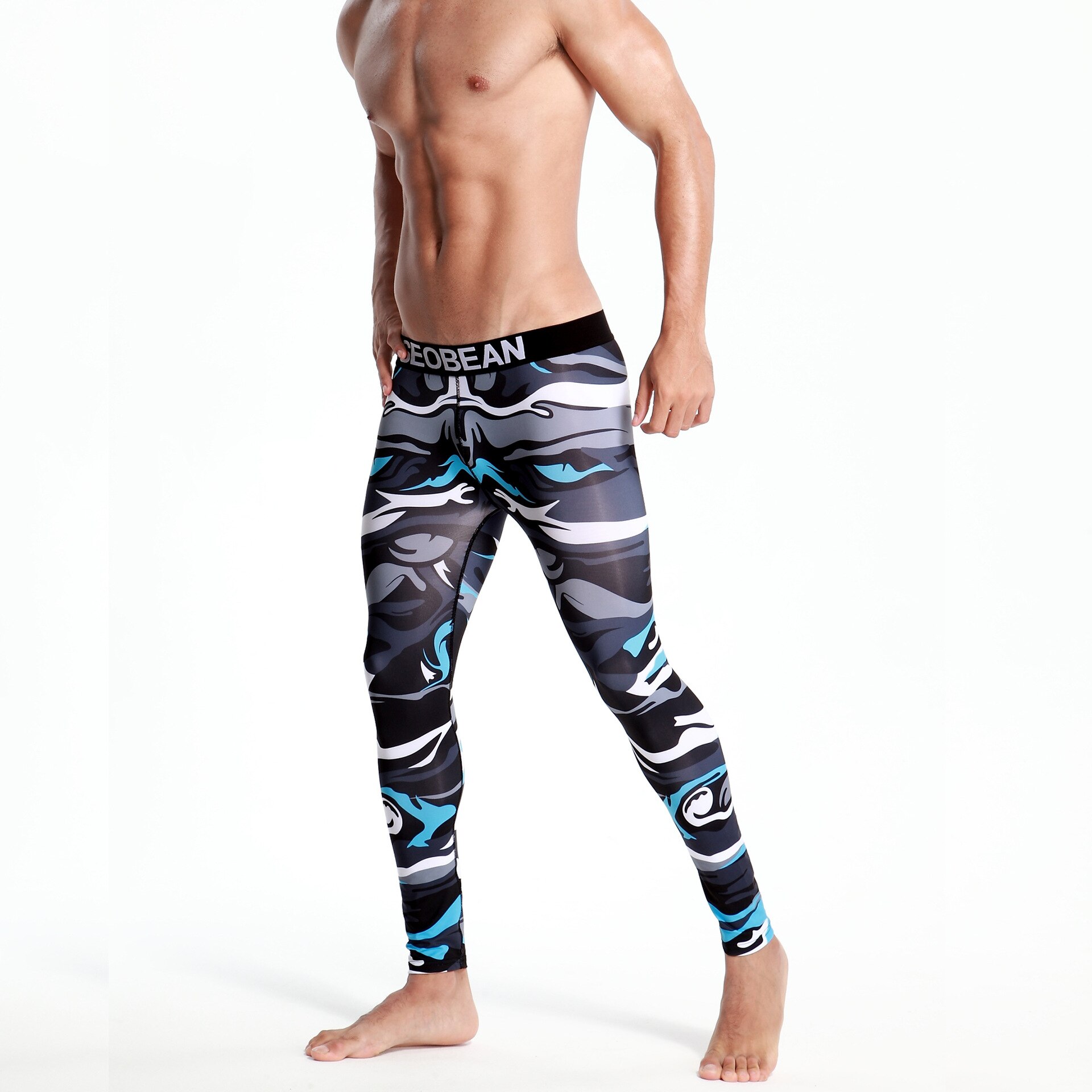 Thermal Underwear Bottom Long Johns Tight Legging Pants Trousers Render Calca Termica Masculina Man Fine Velvet Winter: grey / XL