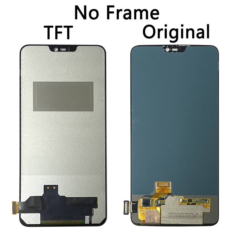 Prueba de 100% para Oneplus 6 LCD A6000 A6003 pantalla táctil digitalizador piezas de repuesto de montaje con marco para One Plus 6 LCD