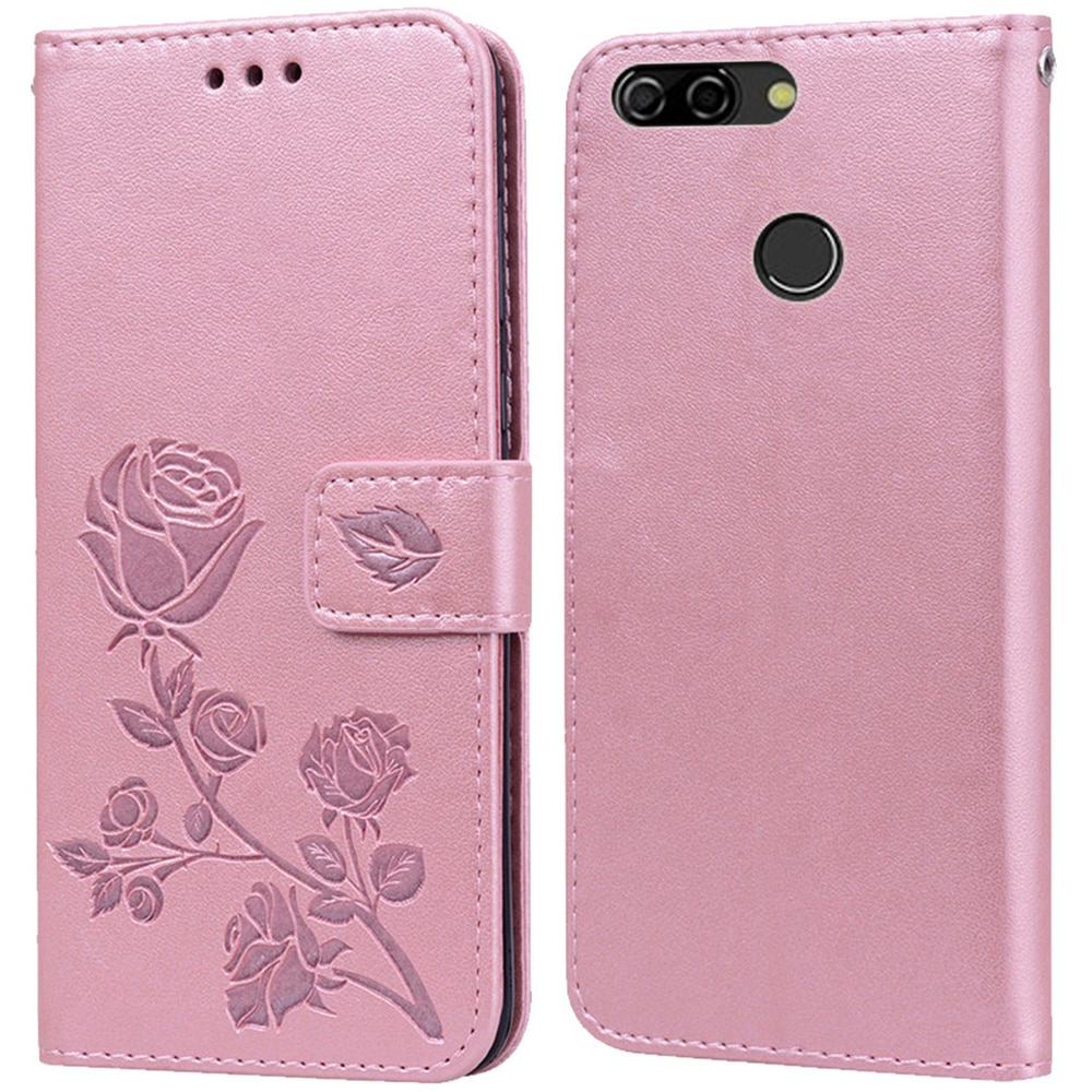 Luxus Leder kippen Buch fallen für ZTE Klinge V9 Vita V9 Rose Blume Brieftasche Stand fallen Telefon Abdeckung Tasche