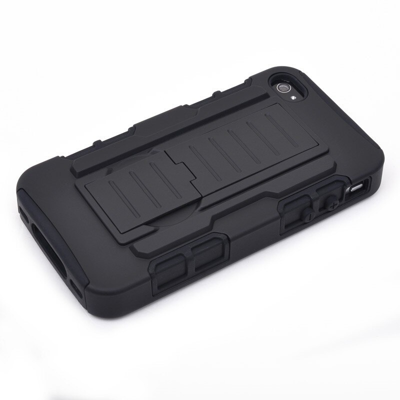 Robuste Stoßfest Rüstung Gürtelclip Holster Heavy Duty Abdeckung Fall Für iPhone 4/4 s Fällen Telefon Stand Halten Shell Haut Fundas