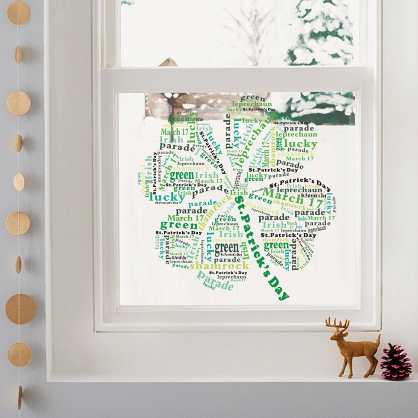 Rotumaty 14 Sheets St. Patrick’s Day Wall Stickers - Large Shamrock Decals Set (108 Pcs) For Home, School & Office Party Decor - View #3