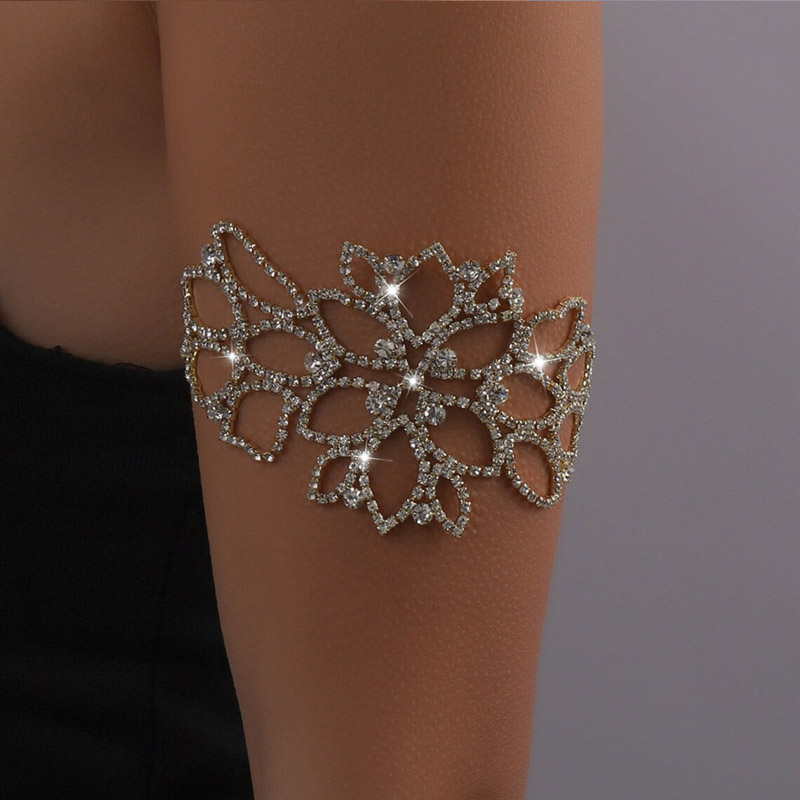 Stonefans Sexy Holle Bloemvorm Strass Arm Armband Voor Vrouwen Eenvoudige Bloemen Bruidsarmband Bruiloft Sieraden Accessoires