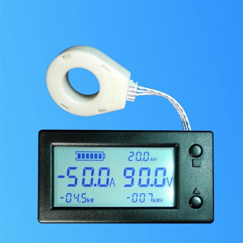 Dc 0-300V Batterij Monitor Meter Capaciteit Spanning Ampèremeter Coulombmeter + Hall Sensor 100A 200A 400A