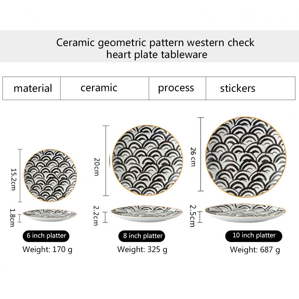 Geometrische Serie Westerse Voedsel Plaat Keramische Ontbijt Fruitschaal Restaurant Decoratie Opknoping Plaat Keuken Benodigdheden