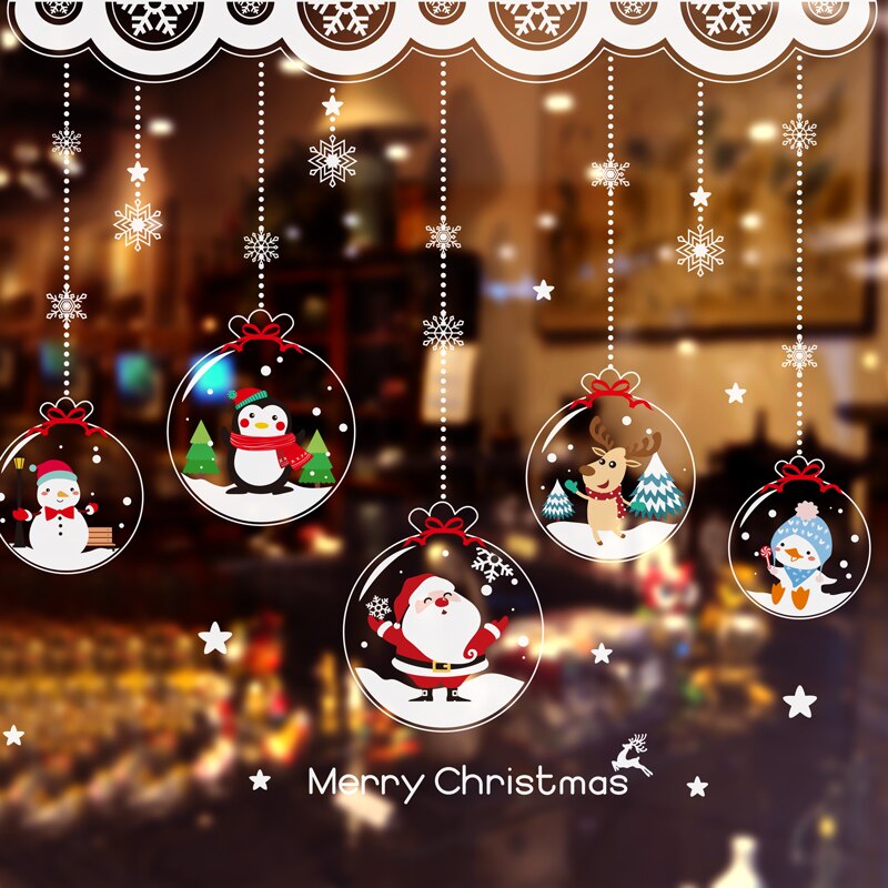 [Shijuekongjian] Vader Kerst Raamstickers Diy Sneeuwvlok Ornamenten Muurstickers Voor Woonkamer Winkel Glas Decoratie