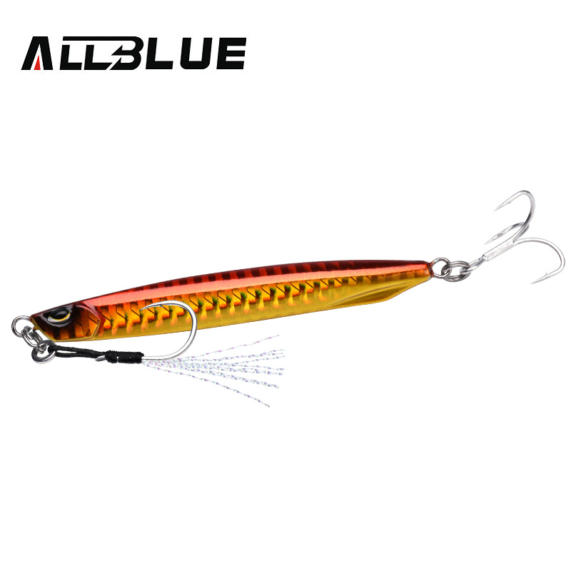 Allblue Drager Super Slanke Ssz Metalen Casting Jig 20G 30G Shore Slepen Cast Jigging Lepel Zink Vissen Lokken kunstmatige Aas Pakken: 30g / Color B