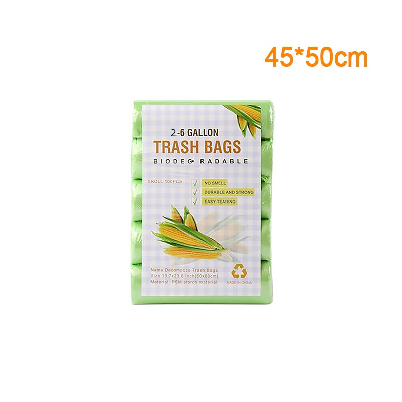 100pcs Biodegradable Garbage Bags Strong Compostable Trash Bags Wastebasket Liners for Kitchen Bathroom Office Use: Light Grey