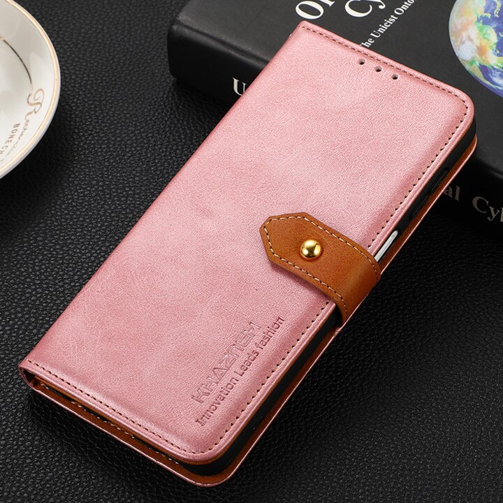 Leather Case Voor Asus Rog Telefoon 5 Ultieme Retro Flip Wallet Case Asus Rog Telefoon 5 Pro Magnetische Kaart Slot cover Rog Phone5 Etui: Rog Phone5 Ultimate / Rose Gold