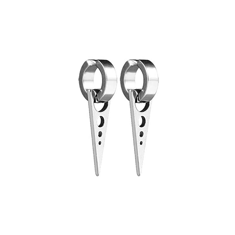 9 Pairs Rvs Hoepel Oorbellen Mannen En Vrouwen Oor Clips Huggie Niet-Geperforeerde Magnetische Oorbellen Set: StyleC-Steel-1pairs