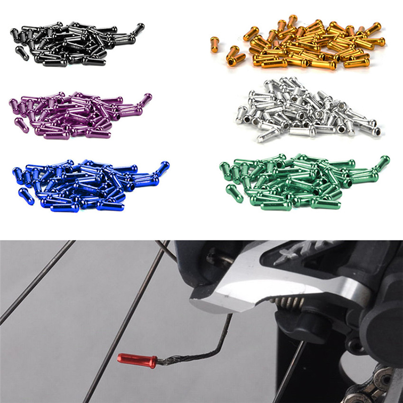 50 stk cykel kabel hætte endestykker aluminiumslegering bremse cykel bremse kabel hus cykel kabel rør cykel tilbehør kabel cap