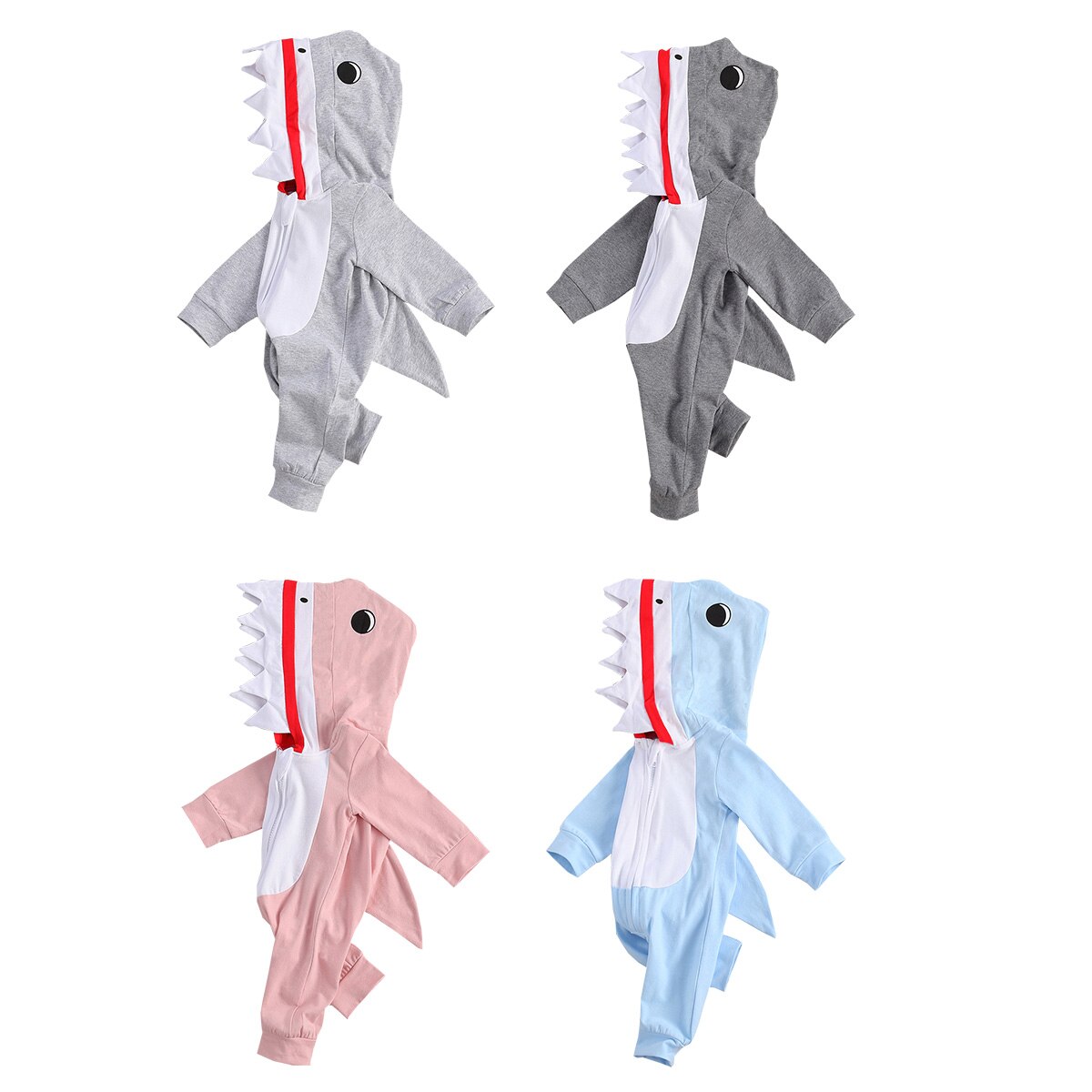 Pudcoco Pasgeboren Peuter Baby Jongen Meisje Rits Romper Hoioded Jumpsuit Bodyusit One-Stukken Leuke Gezellige Zachte Ademende Kleding 0-24M