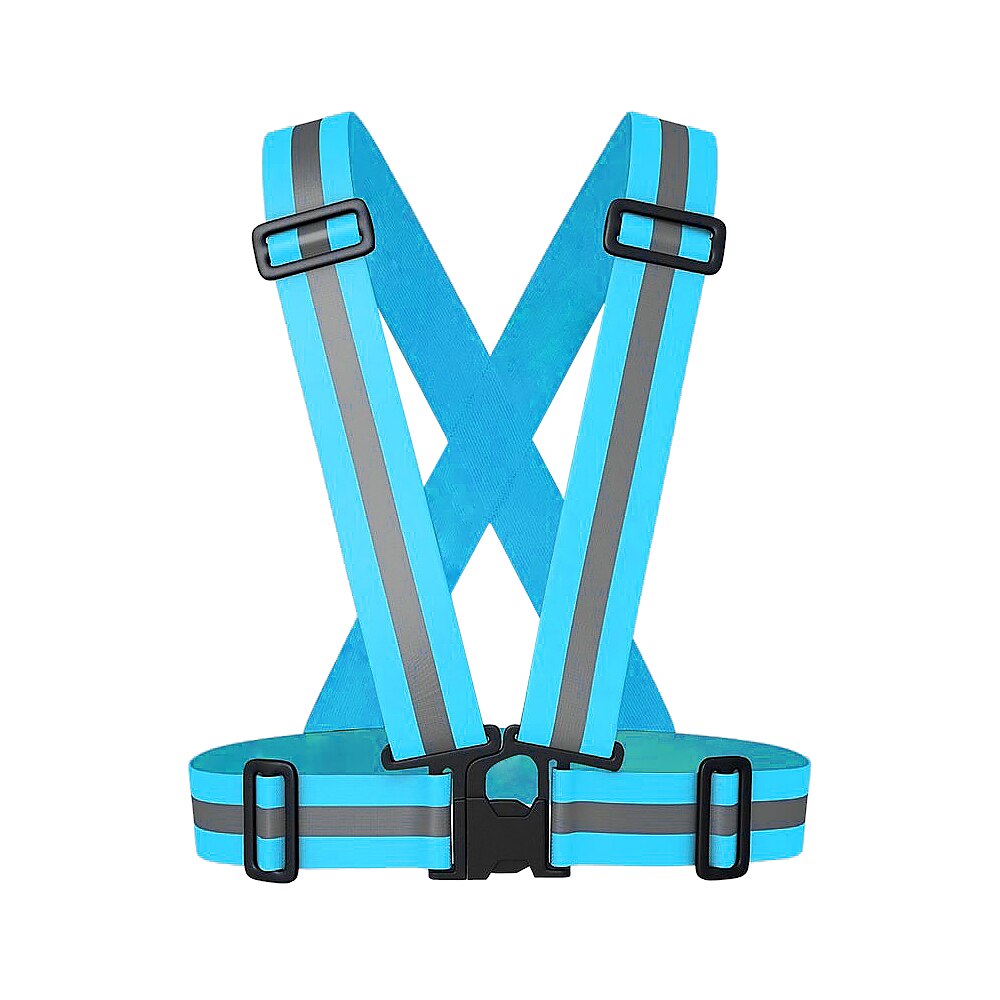 Zuja Elastische Reflecterende Kleding Outdoor Veiligheid Vest Nacht Fietsen Hoge Zichtbaarheid Riem Armband Heren Overall Werkkleding: Lake Blue