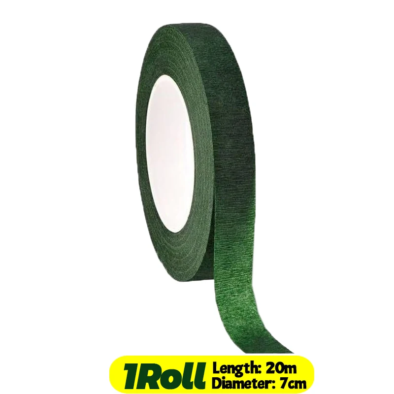 1/20 rollos de cintas florales de ramo verde, cinta autoadhesiva de papel para envolver estambres, decoración de flores DIY para accesorios de de boda de floristería: Beige