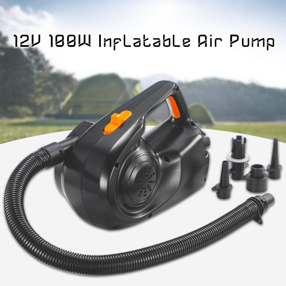 12v 100w oppladbar bilpumpe elektrisk oppblåsbar luftpumpe for kajakkbåt svømmebasseng luftputer ball auto