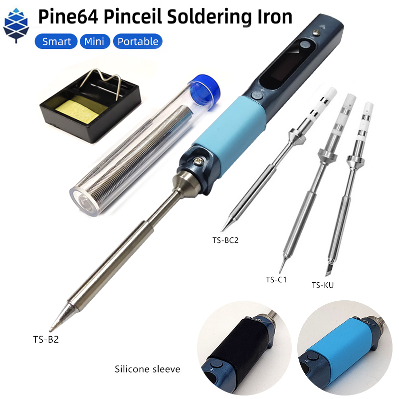 Pine64 Pinecil Smart Mini Portable Soldering Iron Dual Power USB-C DC5525 DC Jack Welding Tool with B2 BC2 KU C1 Tip