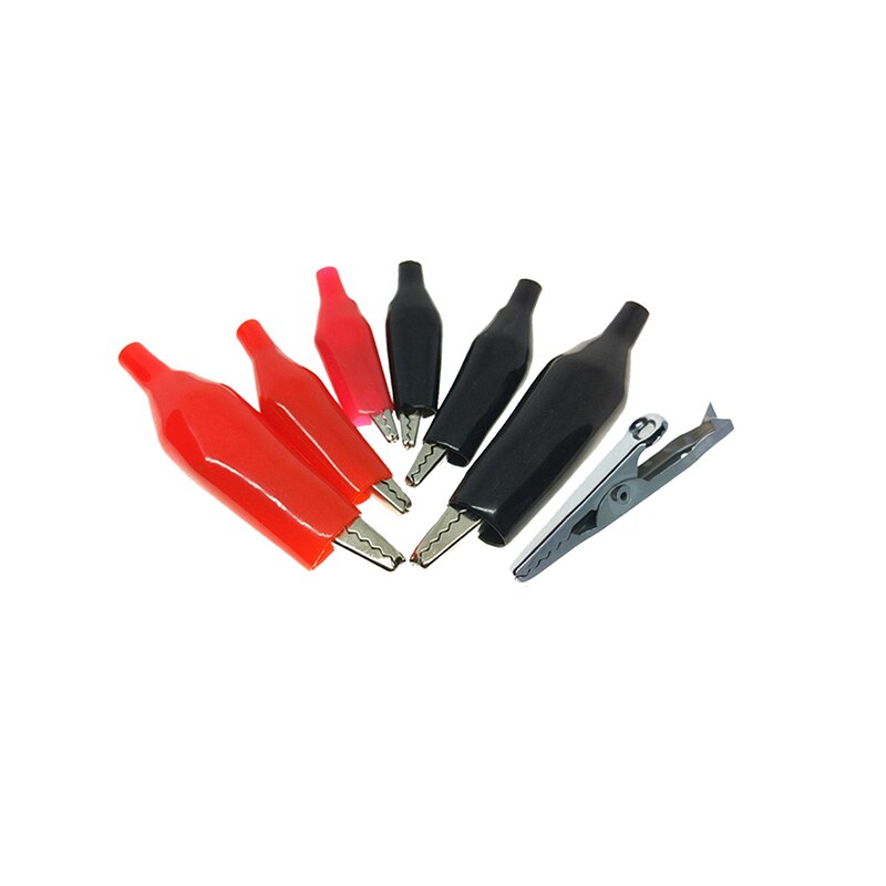 10pcs/lot Metal Alligator Clip Crocodile Electrical Clamp Testing Probe Meter Black Red with Plastic Boot Car Auto Battery