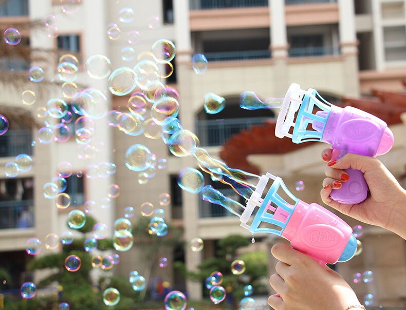 Sommer Magie blasiert Gebläse Maschine Elektrische Automatische blasiert Hersteller Pistole mit Mini Fan freundlicher draussen Spielzeug Lustige Hochzeit Liefert