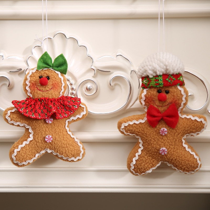 Year Gingerbread Man Hanging Merry Christmas Ornaments Ornament Xmas Tree Decoration Festival Party Supplies