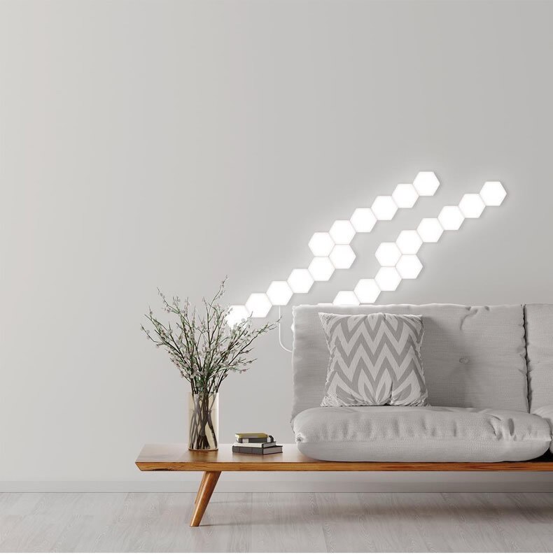 1 pièces LED lampe quantique modulaire tactile sensible éclairage Hexagonal veilleuse lampes applique murale hexagonale applique murale