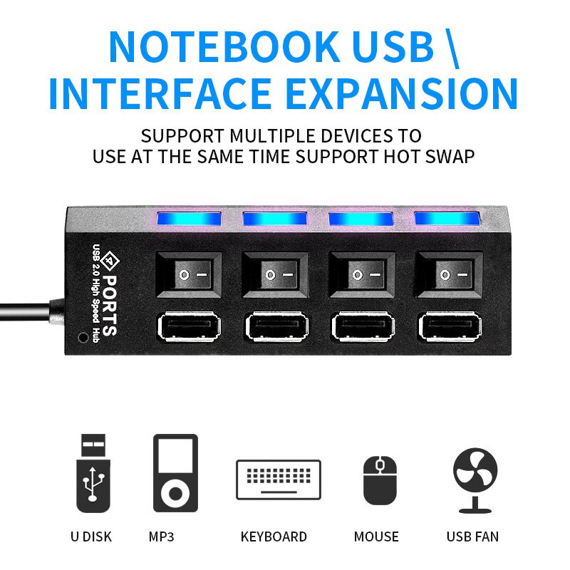 Usb Splitter Multifunctionele Interface Hub Hub Laptop Multifunctionele U Disk Socket Uitbreiding Splitter