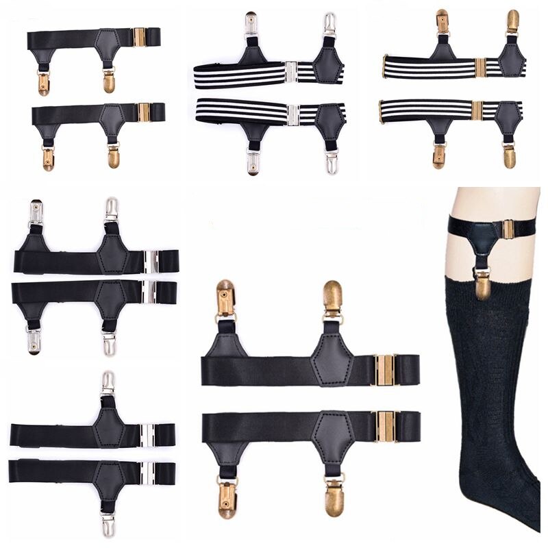 Bretelles pour chaussettes hommes et femmes, 1 paire, porte-jarretelles, élastique réglable, sangles de maintien pour les jambes, clips pour chaussettes pour T-shirt, YLM9242