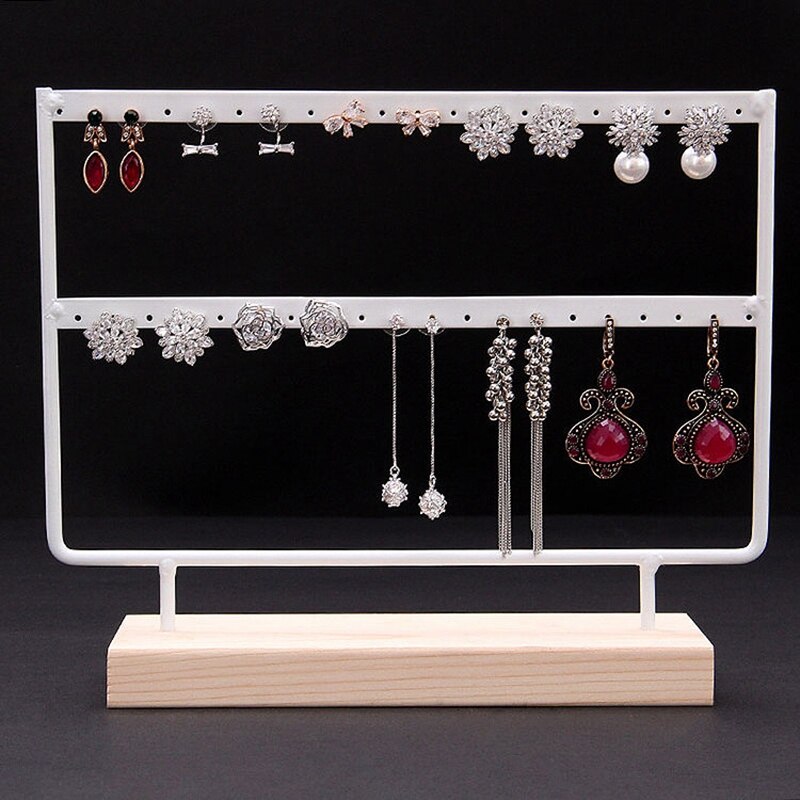 Jewelry Stand - 44 Holes - 2 Tiers - Metal - for Earrings, Necklaces, Rings