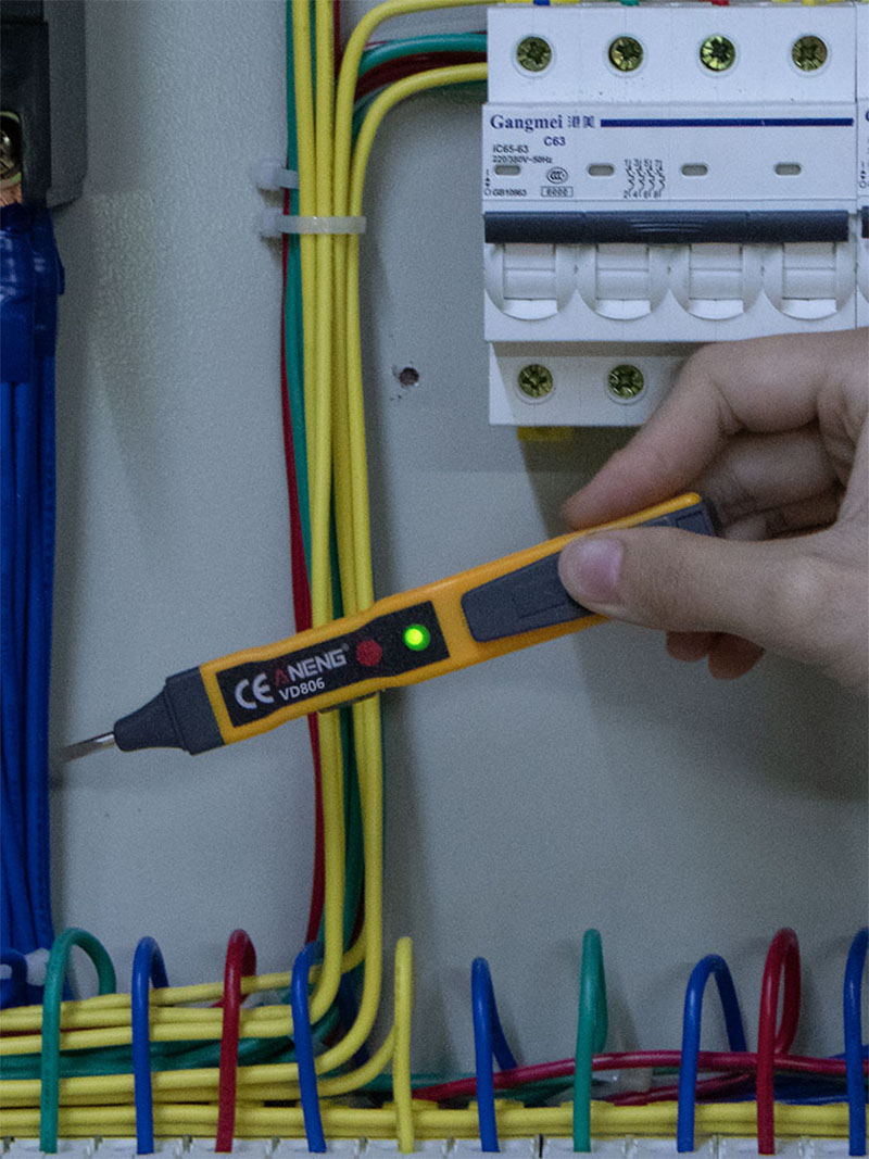 Détecteur de tension sans contact ca/cc testeur de stylo électrique crayon de Test d'induction de batterie de continuité avec alarme de lumière sonore VD806