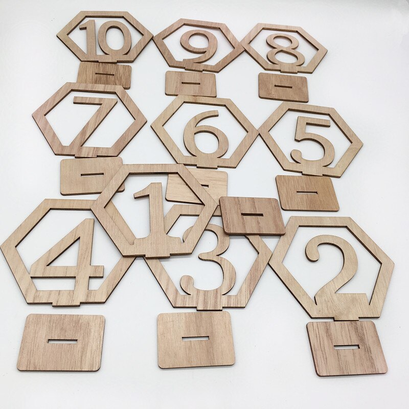 10 teile/los Hochzeit Platz-kartenhalter Tisch Zahlen Sitz Holz Karten Tisch Anzahl Zeichen Ort Halfter für Hochzeit Party Dekoration