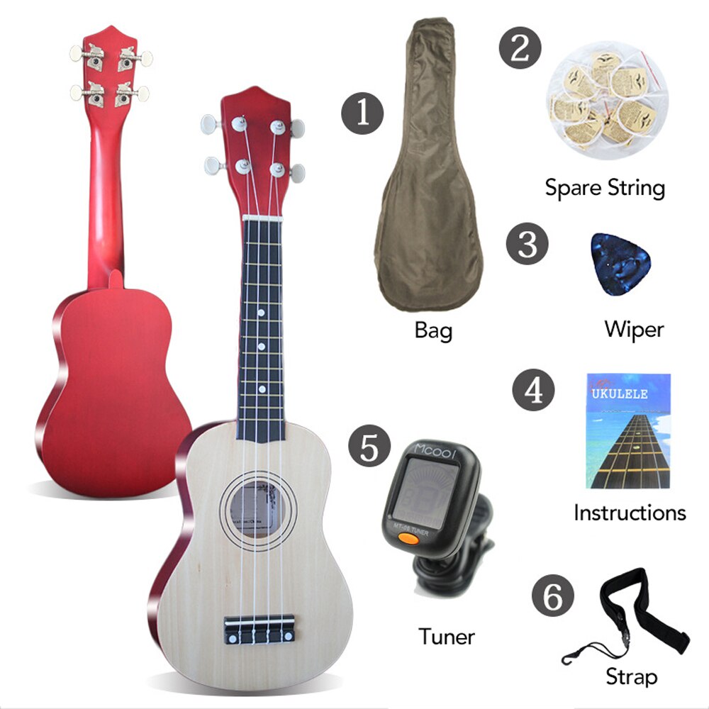 21" Soprano Ukulele Rosewood Acoustic Nylon 4 Strings Ukulele Bass Guitar Musical Instrument for beginners or Basic Players: Wooden