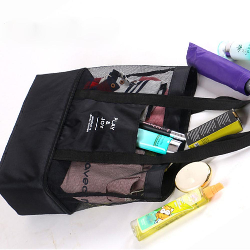 Hohe Kapazität Frauen Mesh Transparent Tasche Doppel-schicht Wärme Erhaltung Große Picknick Strand Taschen Frauen Tasche Schulter Sommer