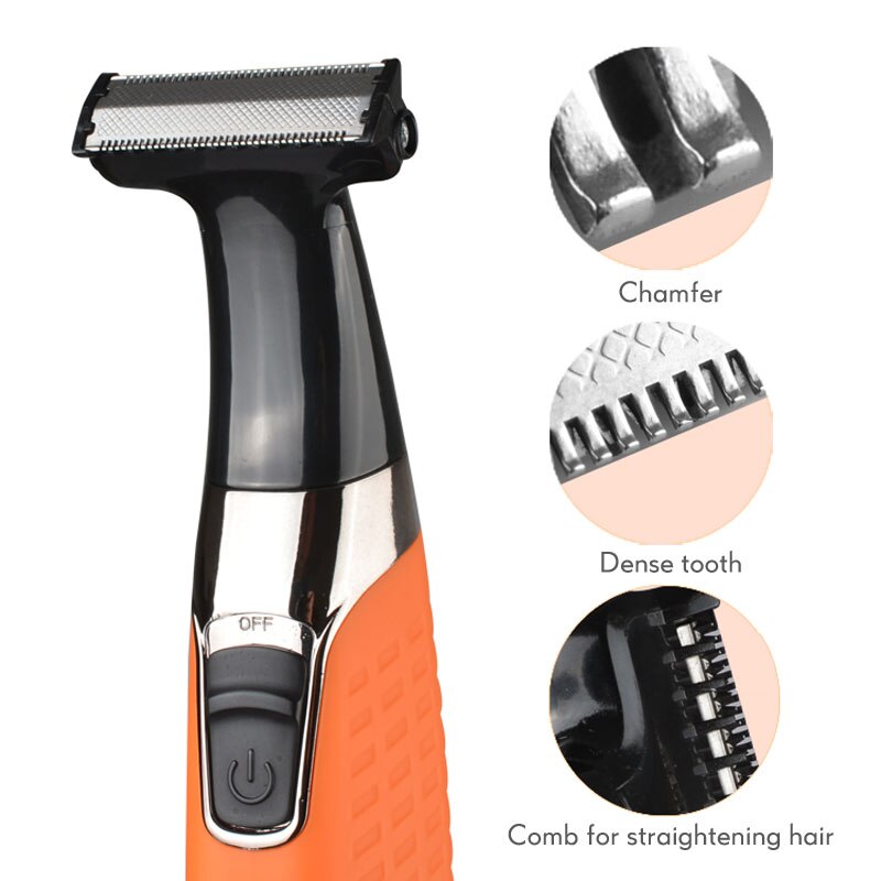 Kemei-Afeitadora eléctrica KM-1910 para hombres, recargable por USB recortador de barba, herramienta de afeitado Facial con una sola hoja, 47D